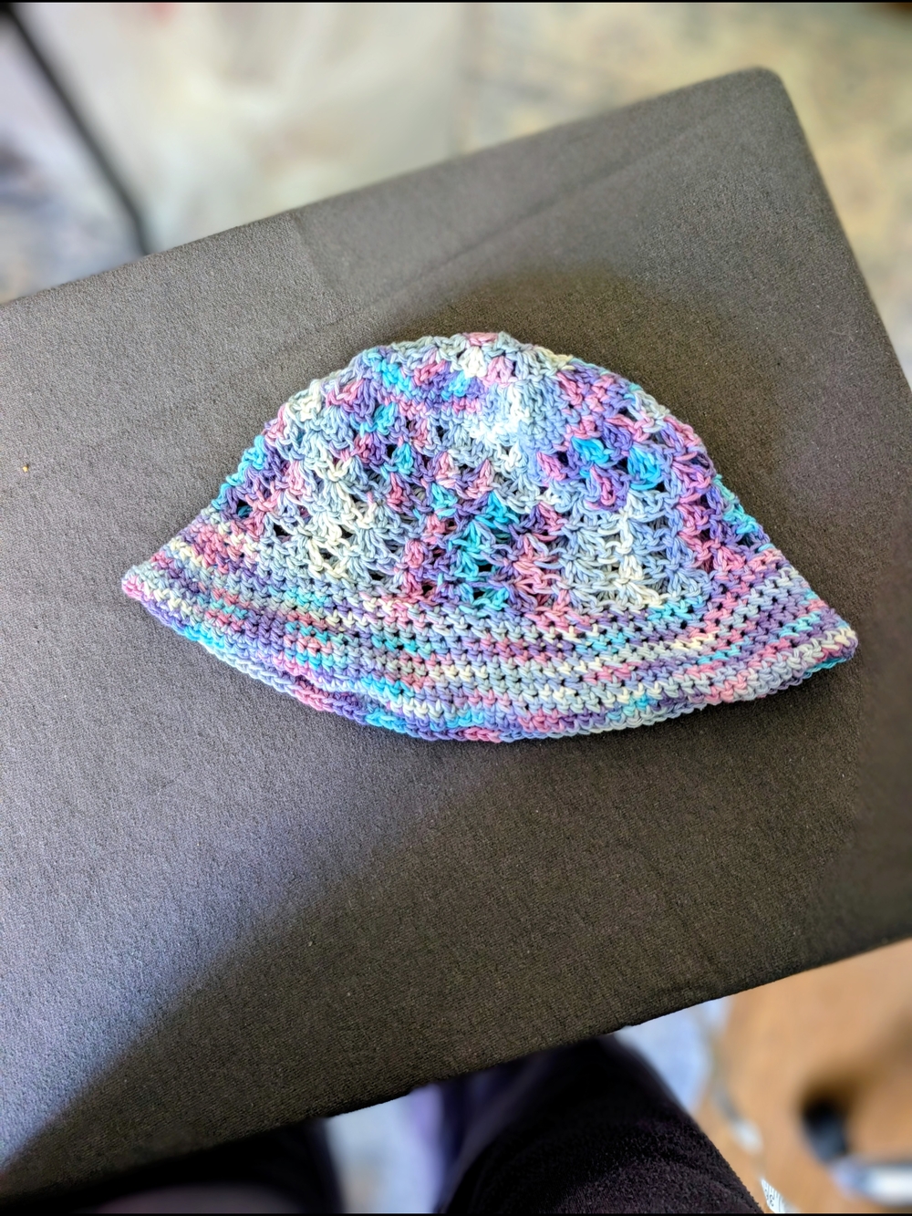 Multicolor Pastel Crochet Bucket Hat for Kids